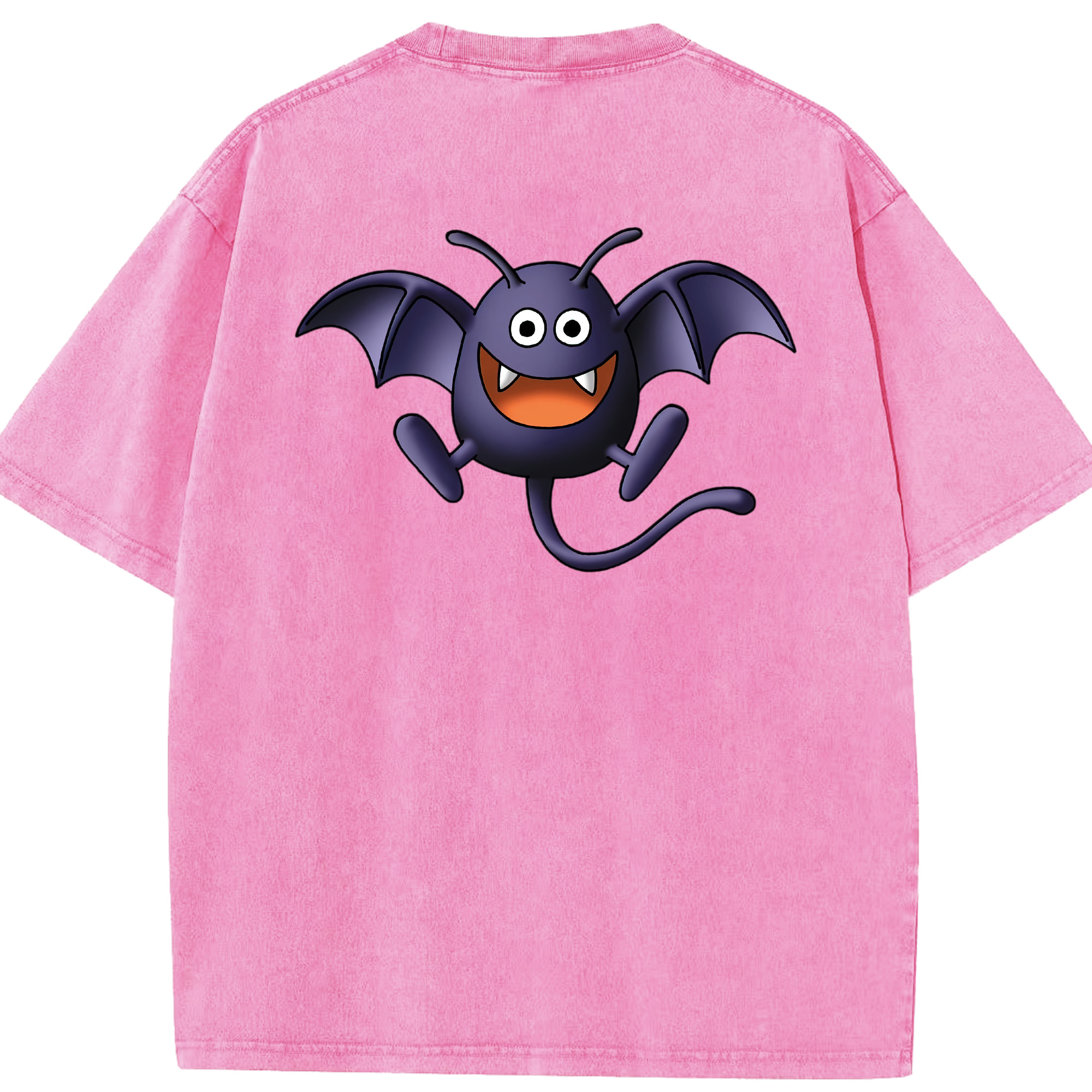 （画像用） ドラゴンクエスト Doragon Kuesuto Dragon Quest 綿100% ヴィンテージ風 半袖Tシャツ（背面プリント）